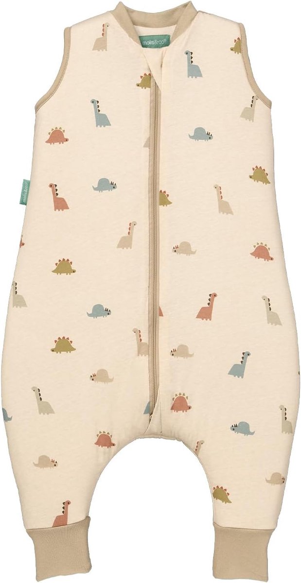Thijox - Molis&co Slaapzak met Voetjes voor Kinderen, Winterslaapzak 2,5 TOG, 100% Katoen (Oeko-Tex 100), Dinosaurus Print, Ideaal voor Baby's en Peut