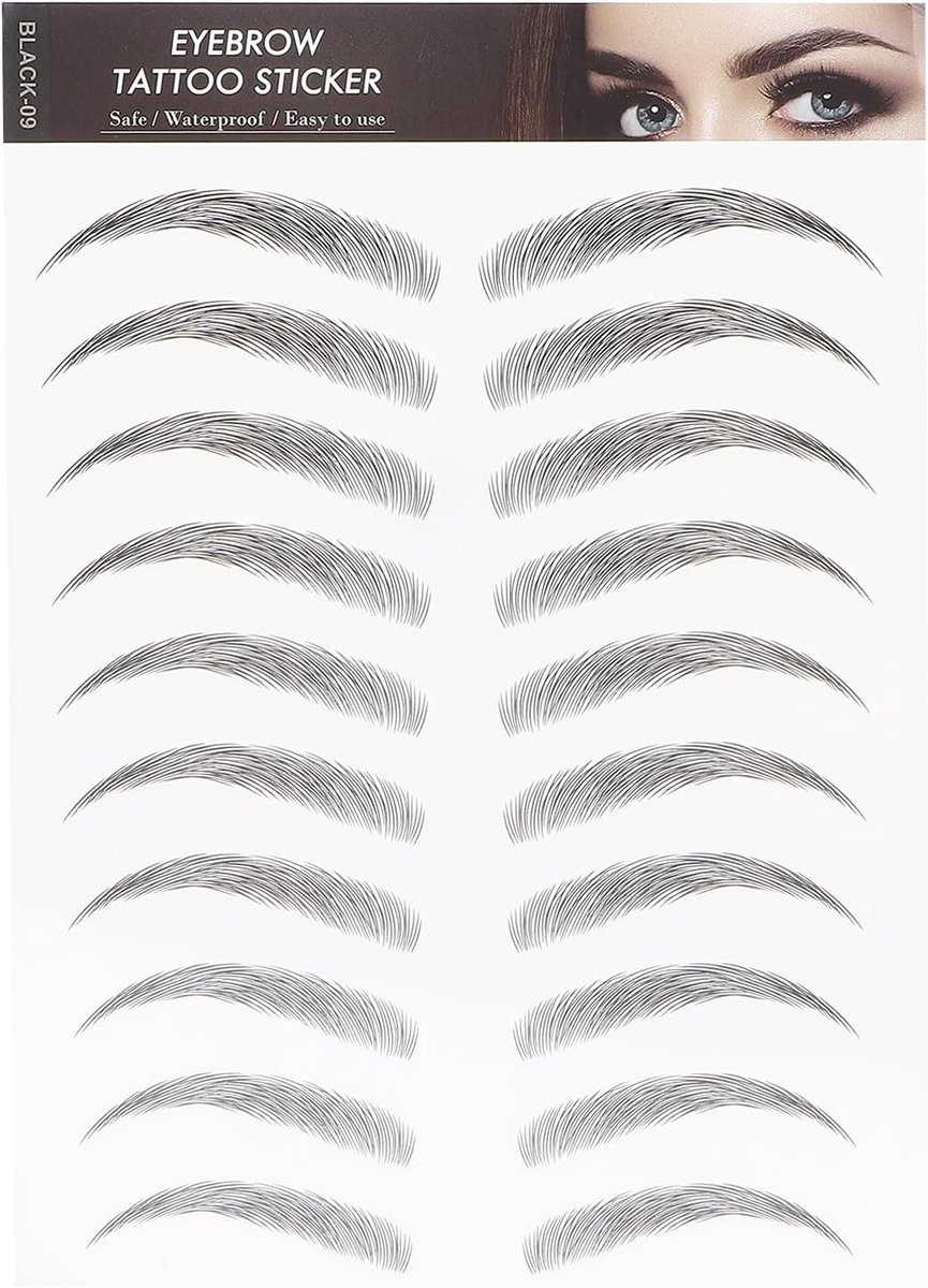 Semi-permanente Wenkbrauw Tattoo Stickers, Waterdichte Wenkbrauw Sjablonen en Haartjes voor Vrouwen in Boogstijl
