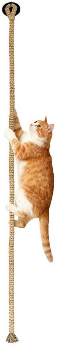 Inovra- Klimtouw 3 m - Hoogwaardig Jute - Klimspeelgoed voor Katten - Bevestigingsschroeven - Recreatieruimte - Sterk en Krasbestendig - Klimpaal