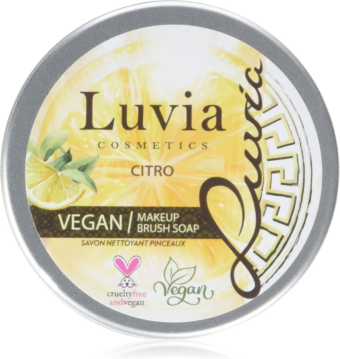 Thijox - Luvia Essential Brush Soap Citro Borstelzeep 100g XXL Make-upkwastreiniger voor Cosmetische Borstels, Beauty-Blender Zeep, Hygiënische Make-u
