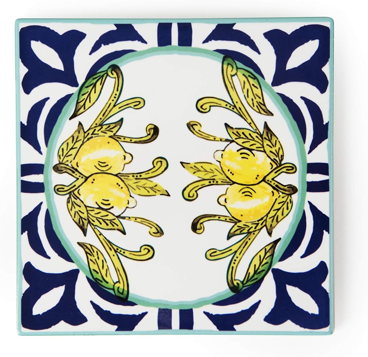Thijox - Amalfi Pannenonderzetter Keramiek en Kurk - Uniek Design voor Keuken en Tafels - 20 cm - Perfect voor Feest, Diner en Speciale Gelegenheden
