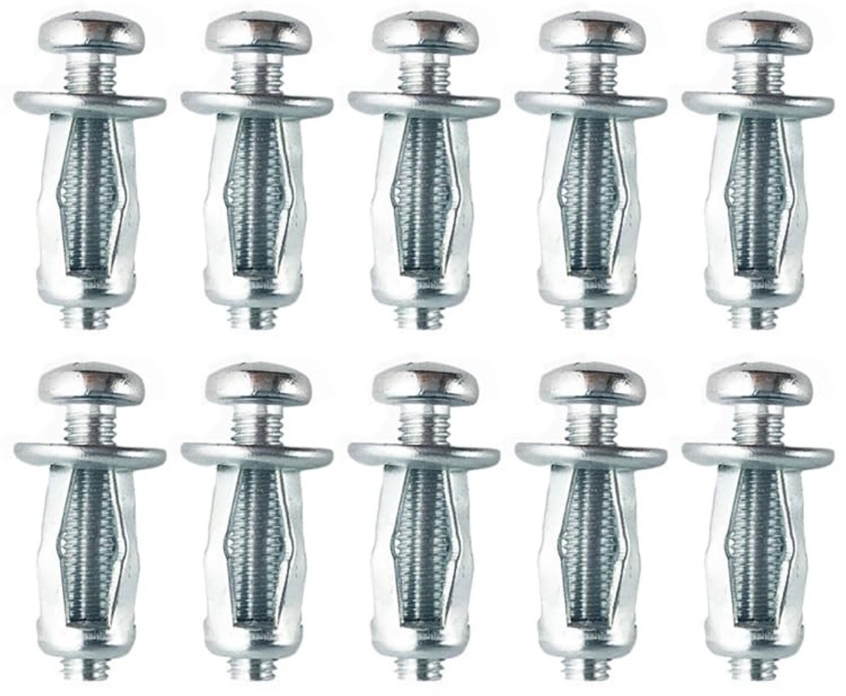 Inovra- Bevestigingsankers 10 Stuks - M6 x 25 - Robuuste Metalen Holle Wandankers - Pluggen/Expansieschroeven - Geschikt voor Gipsplaten - Stevig Gemonteerd