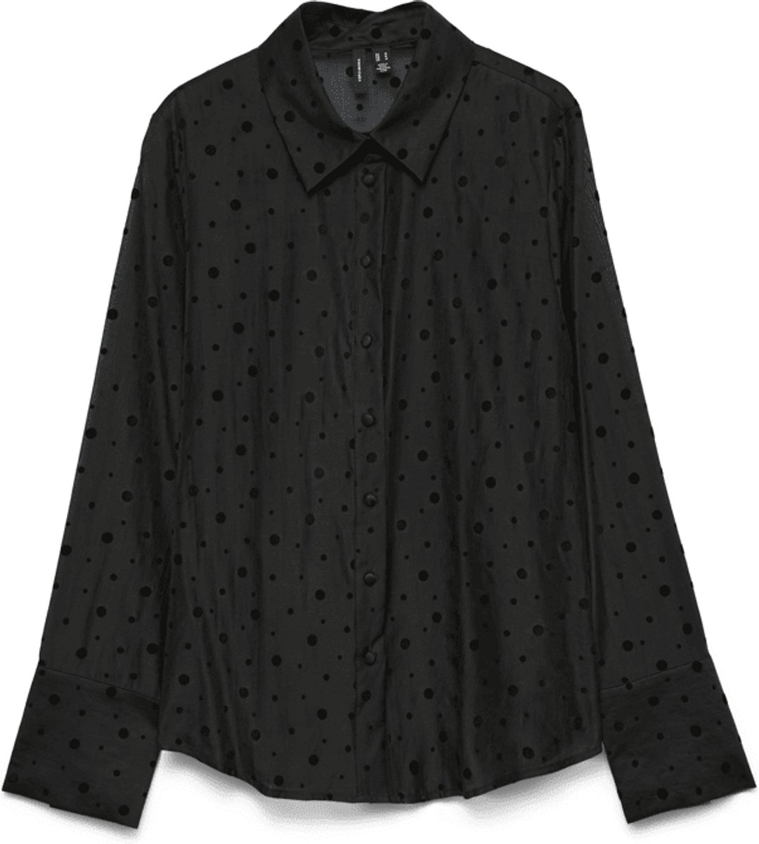 Vero Moda Vmninna Dot Ls Shirt Black | Zwart | Maat: XS