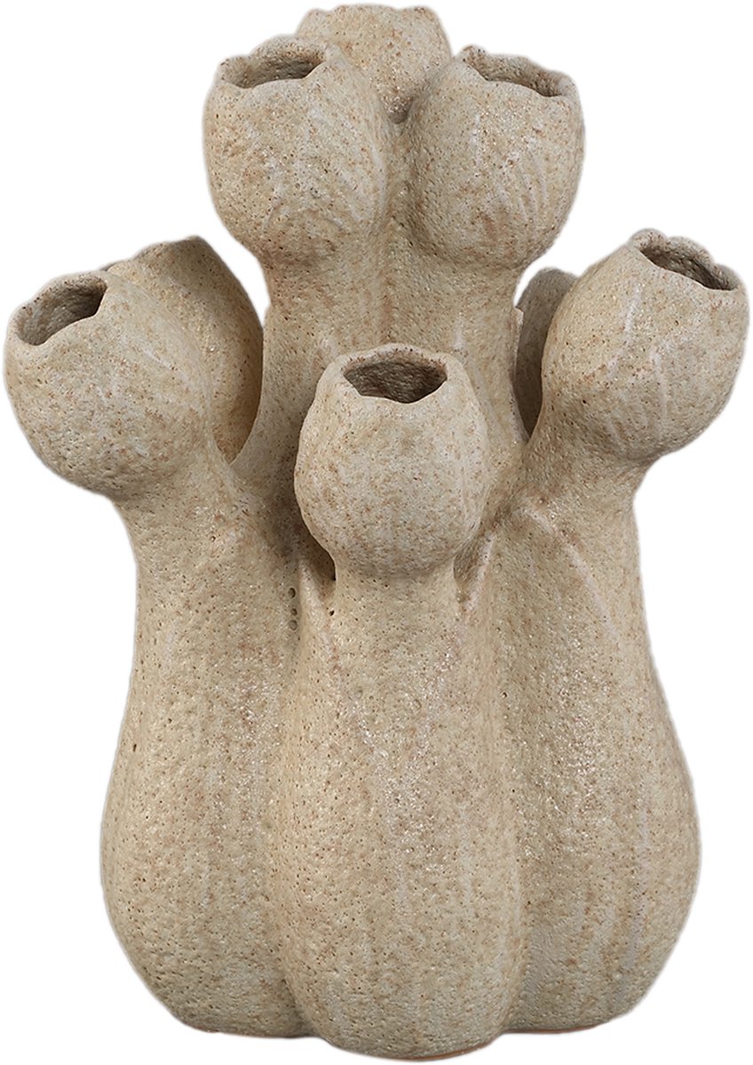 PTMD Ellodie Cream Ceramic Tulip Shaped Tulip Vase M