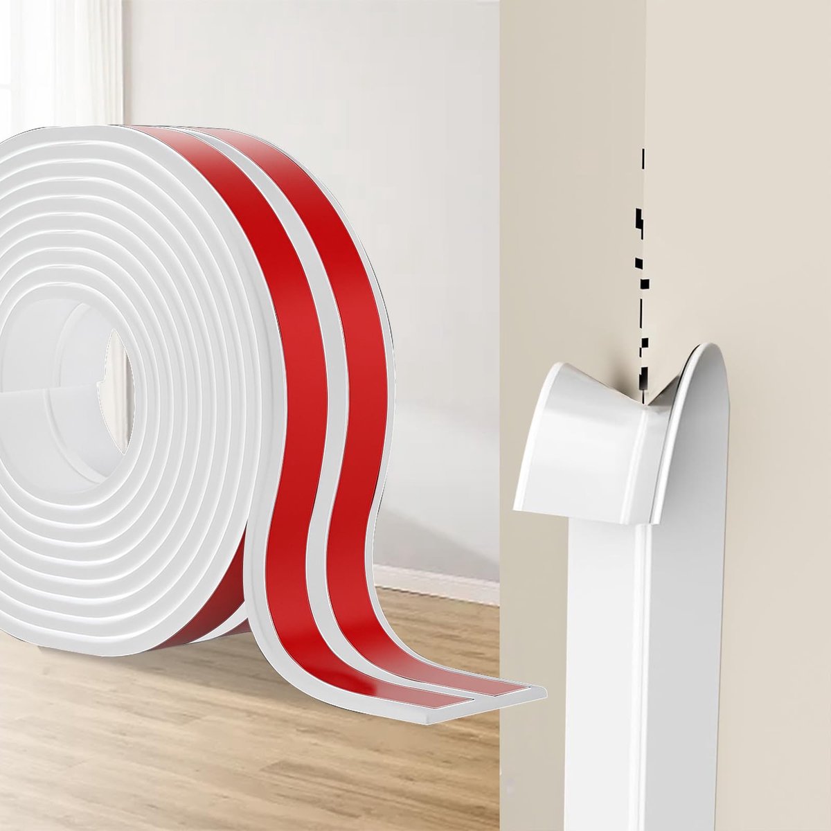 Dailygoods- Hoekbescherming Verstelbaar - Zelfklevende Hoekstrip - Flexibel TPE - Voor Binnen/Buitenhoeken - Ideaal Voor Doe-Het-Zelf - 6 cm x 4 m