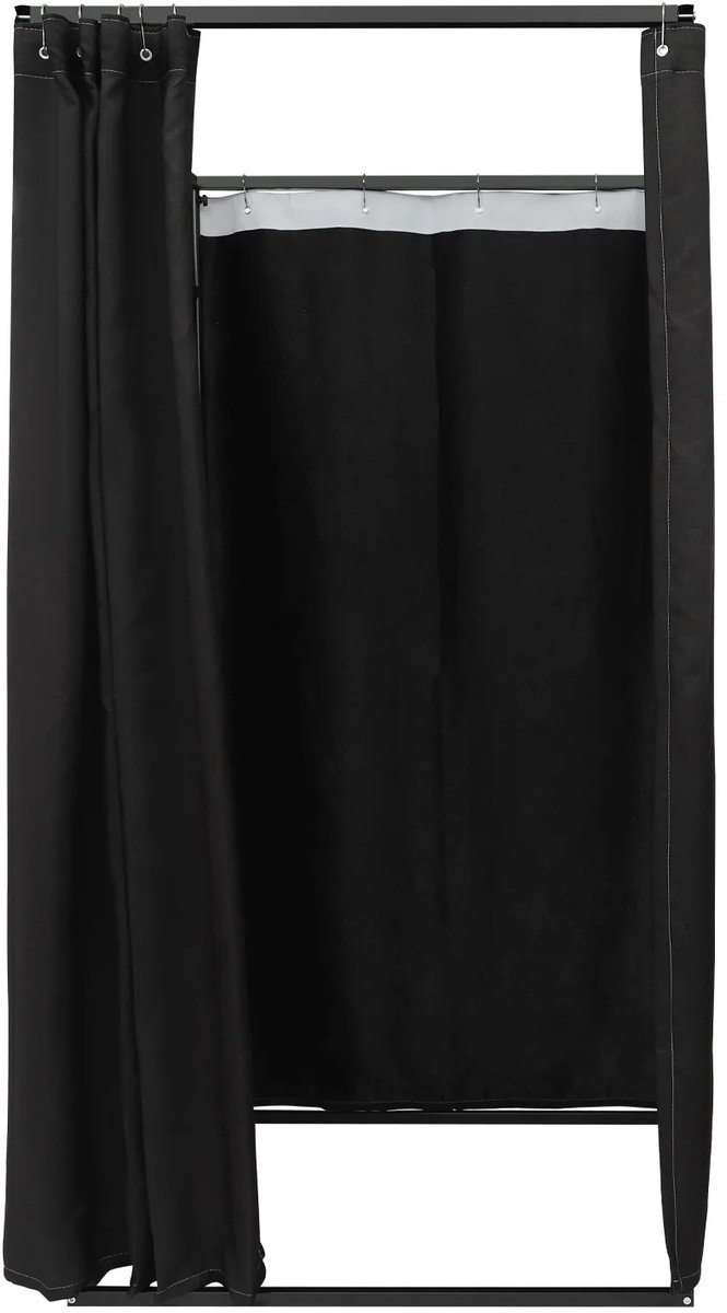 Sello! mobiele paskamer – paskot – pashokje – draagbaar – lichtgewicht – linnen gordijn – 100x100x200cm - zwart