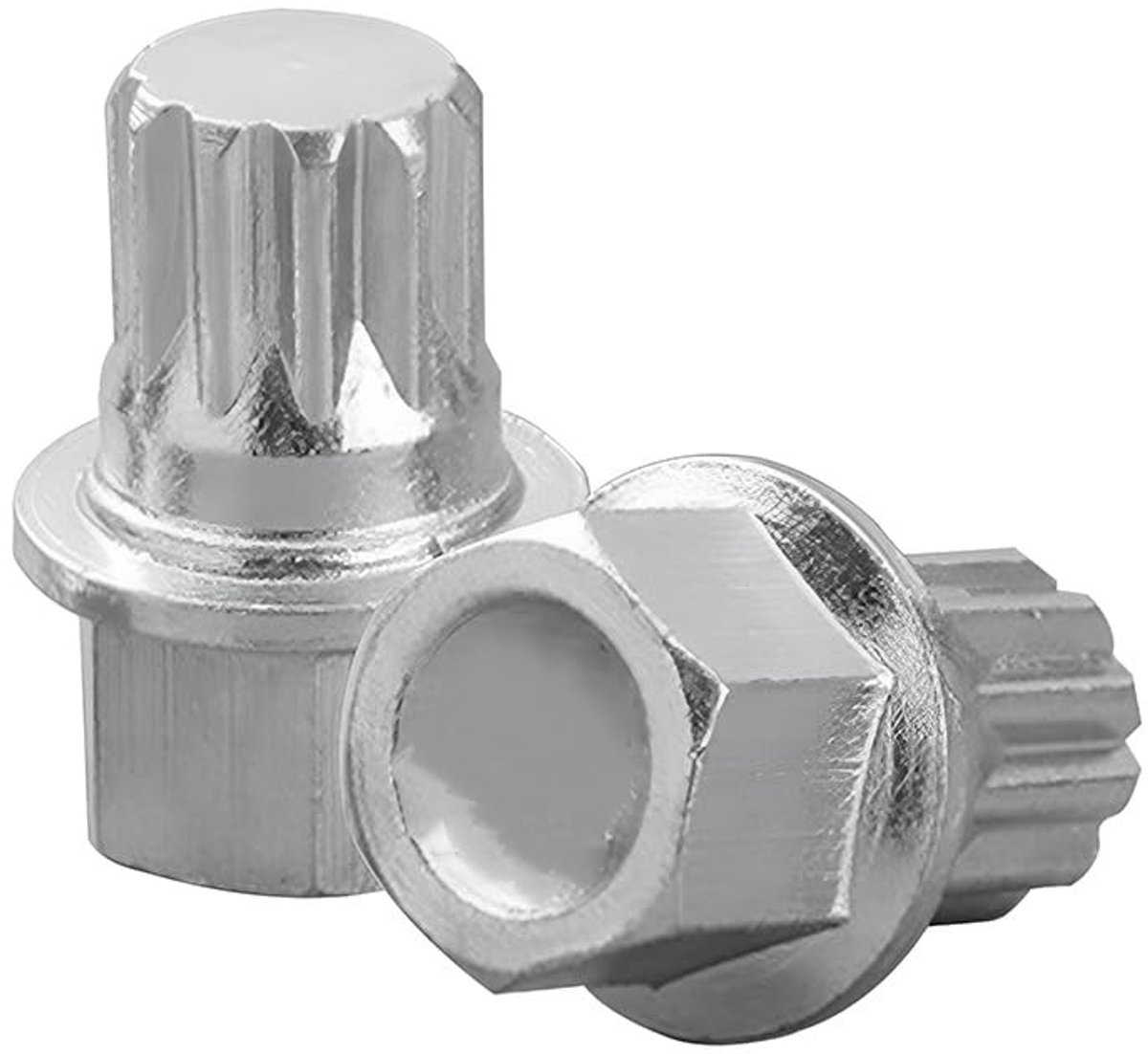 Dailygoods- Wielslotmoeren Set van 2 - Anti-diefstal Schroefsleutel - Gelegeerd Staal - 19-Tand Socketsleutel - Duurzaam en Betrouwbaar - Afmetingen 23x30 mm - Wielmoeren