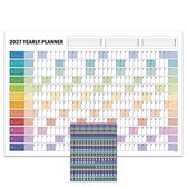 Huurdies Jaarplanner 2027 – Inclusief Planningsstickers & Ophangstickers – 115 g/m² Blueback – Rainbow