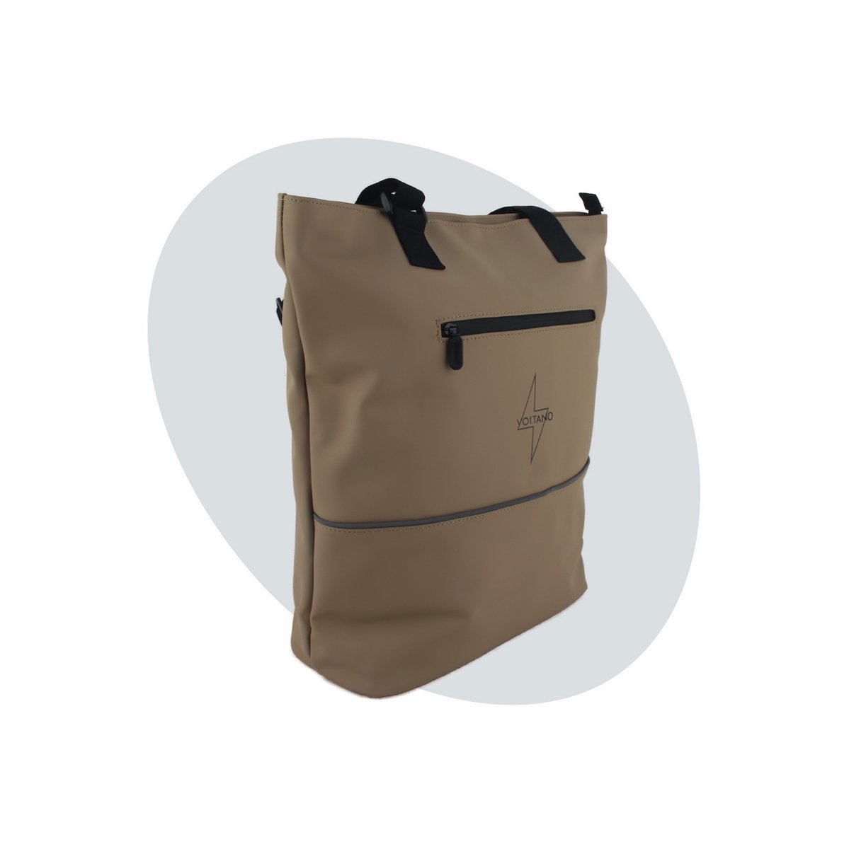 Voltano E-bike City Shopper Enkele Fietstas - Khaki - 22 Liter - Laptopvak - 100% Waterdicht