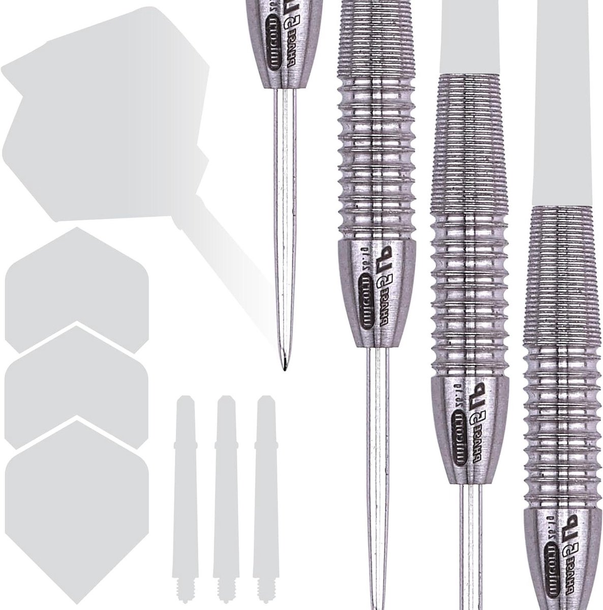 Stalen Dartpijlen - Wolfraam Pijlen - Precisie Werpen - Extra Grip - 26 gram - Zilver