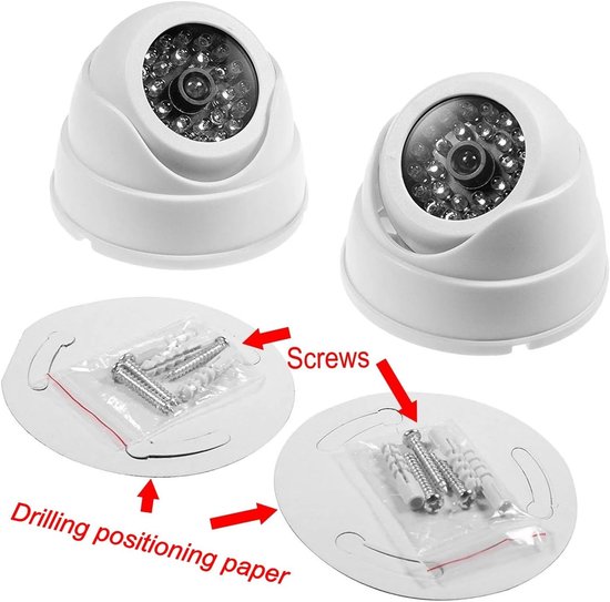 Dummy Camera - Nep Beveiliging - Huis Beveiligen - Knipperend LED - 2 Stuks - Wit — afbeelding 3