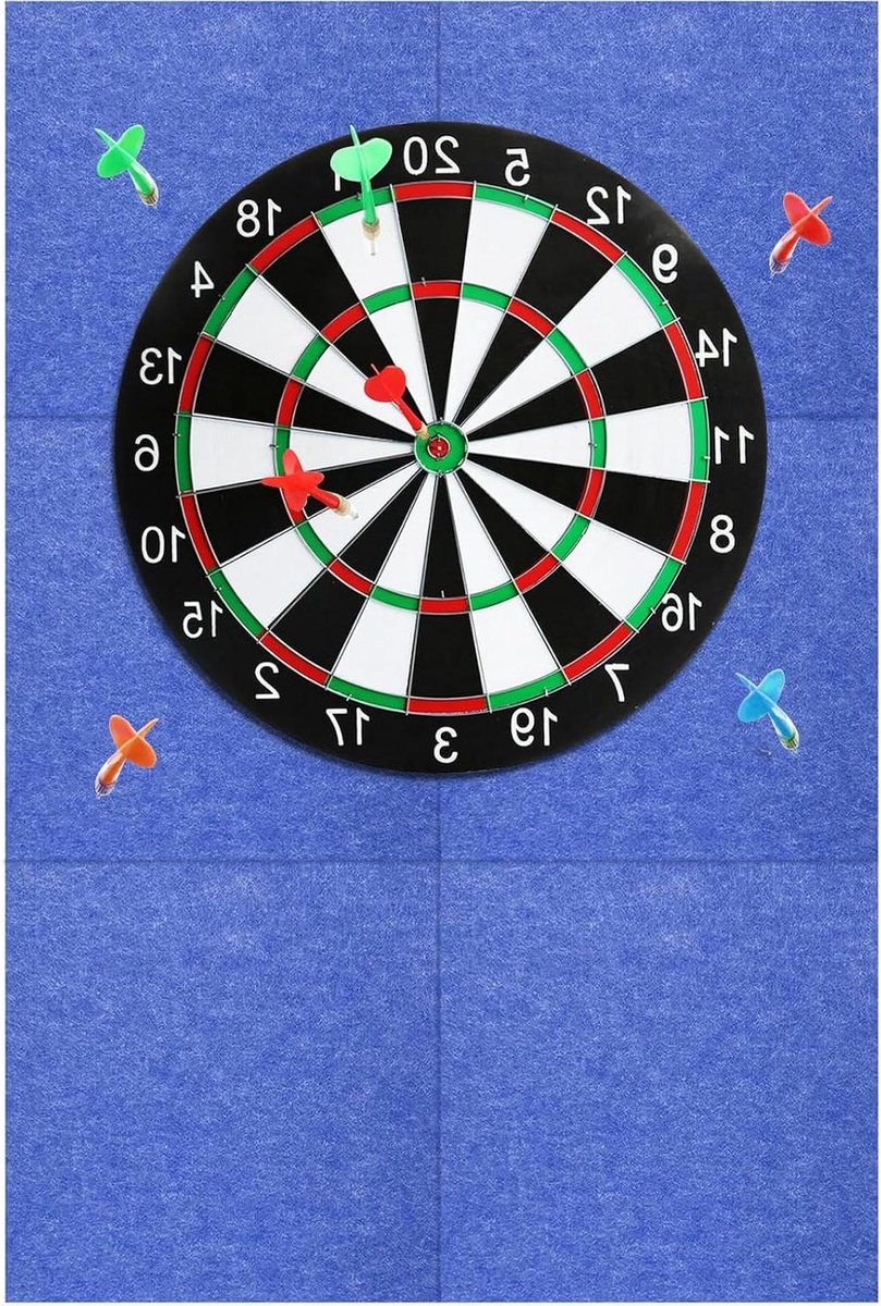 Dartbord Muurbescherming - Vilt Beschermers - Spelplezier Zonder Zorgen - Zelfklevend Vilt - 6 Stuks 30x30cm - Blauw
