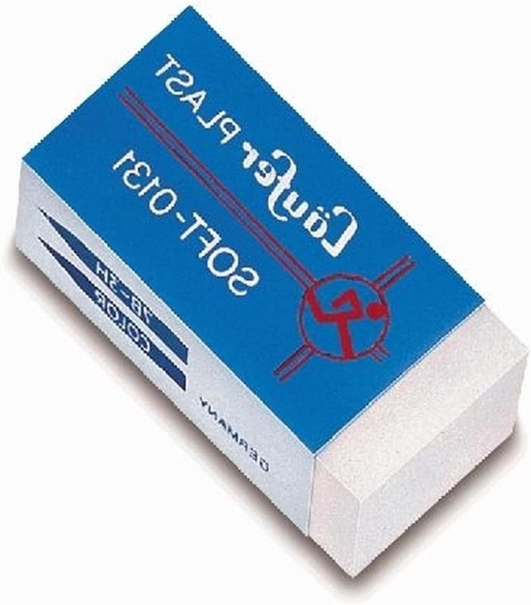 Kunststof Gum - Zachte Gum - Potlood Vlekken Verwijderen - Papiervriendelijke Formule - 41 x 19 x 12 mm - Transparant