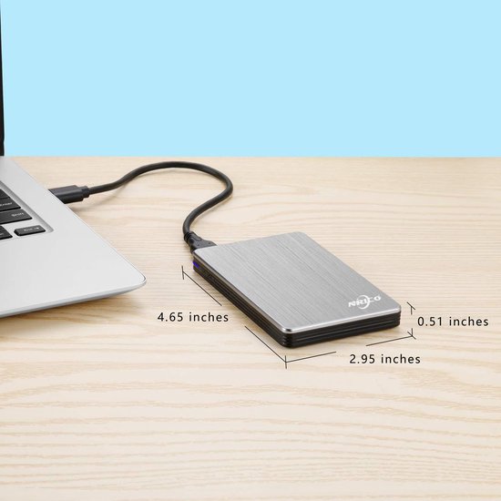 Externe Harde Schijf - Draagbare Opslag - Bestanden Opslaan - Plug en Play - 250 GB - Grijs — afbeelding 4