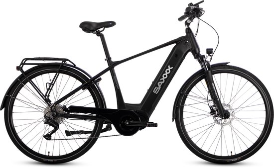 SAXXX 28 inch elektrische fiets - Trekking E-bike - 250W middenmotor - 95% Vooraf Geassembleerd - 540Wh lithium accu - tot 110 km actieradius - SHIMANO Deore 10 versnellingen - CST anti-lek banden - hydraulische schijfremmen - zwart