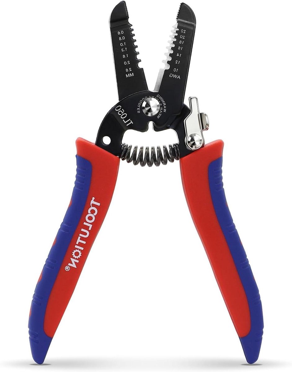 Kleine Striptang - Draadstripper - Laagspanning Reparatie - Veerbelast Handbediend - 10-22 AWG - Zwart