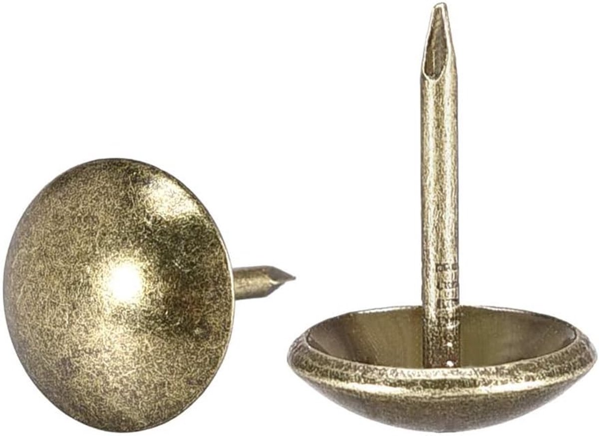 Decoratieve Ronde Hoofd Meubelspijkers 12mm x 17mm - 50 Stuks in Bronzen Kleur voor Bank, Stoelen en Vloerkleden