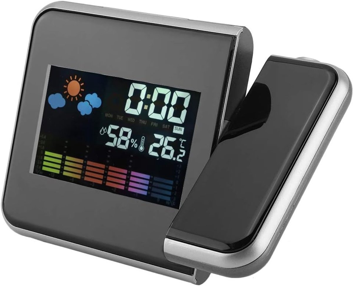 Digitale LED Weer- en Kalenderprojector met Vochtigheidsweergave en Alarmfunctie voor Thuisgebruik