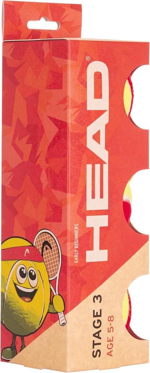 SnelShoppen - Tennisballen Stage 3 Red - 3 stuks Drukloze Speelballen voor Kinderen 5-8 Jaar - Zachtere en Grotere Tennisbal - Ideaal voor Beginners e