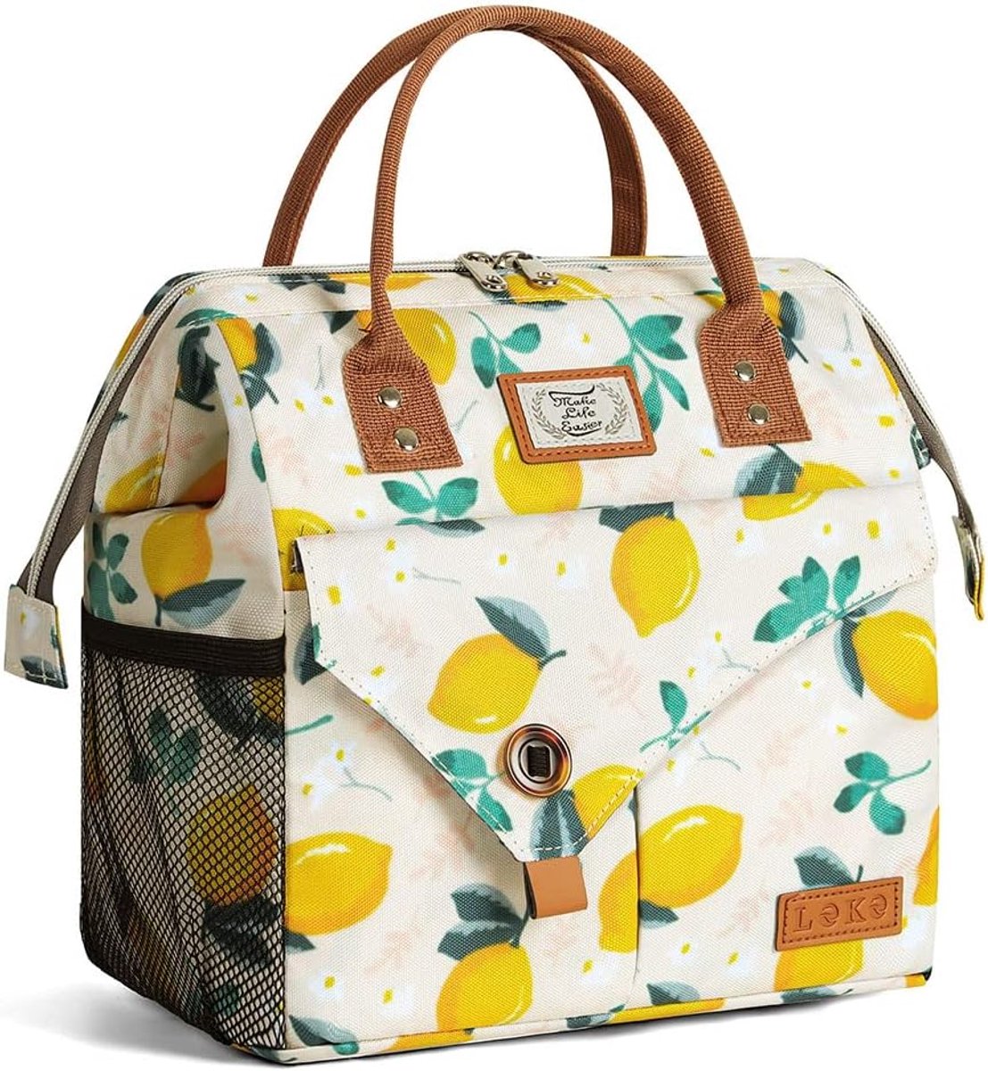 Thijox - Geïsoleerde Lunchtas Dames, Lekvrije Koeltas met Brede Opening, Herbruikbare Thermische Lunchbox 11L, Citroen, Ideaal voor Werk, School, Reiz
