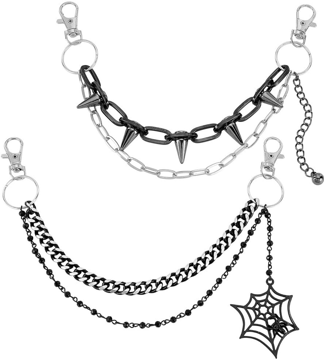 Dailygoods- Portemonnee Punk - Handtas - Crossbody Tas - Onderarm Tas - Metalen Kettingen - Halloween Decoratie