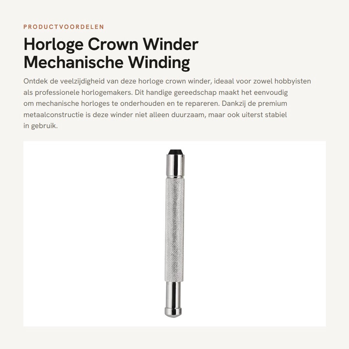 Dailygoods- Horloge Kroonwinder Premium Metaal - Verstelbaar - Mechanische Winding - Reparatie Tools - Anti-slip - Stabiel - Geschikt voor de meeste horloges - Horloge Reparatietool