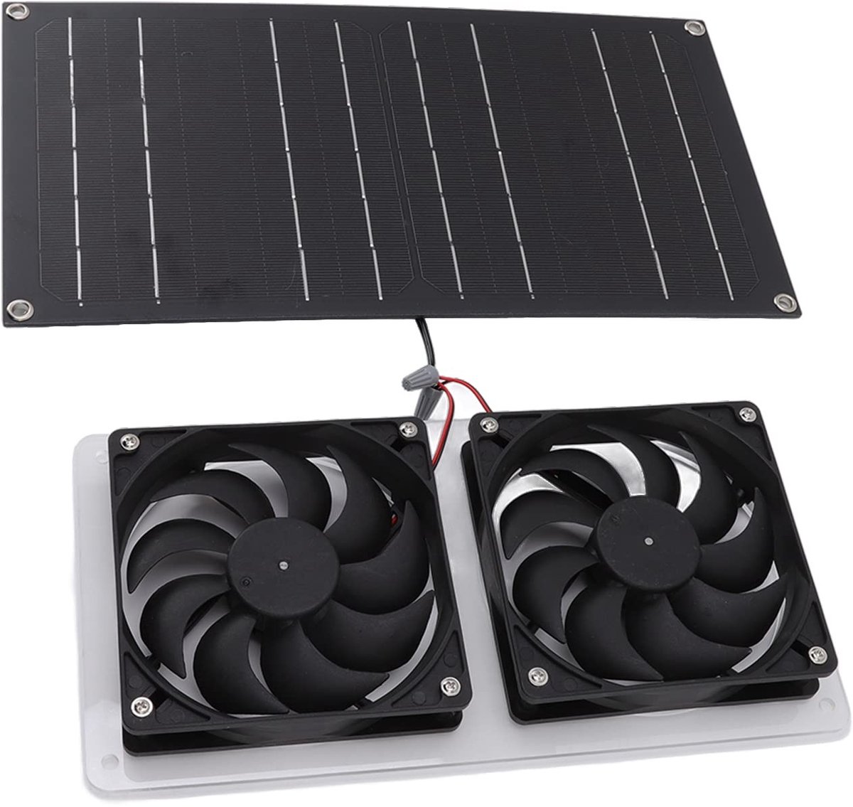 Dailygoods - Zonnepaneelventilatorkit met Dubbele Uitlaatventilatoren