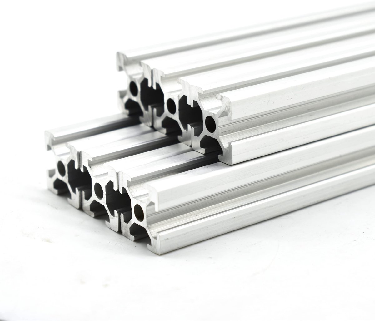 Dailygoods- Balkprofiel 20 x 20 mm - Aluminium Profiel - Groef 6 mm - 6 Stuks - Geanodiseerd - Lichtgewicht en Sterk