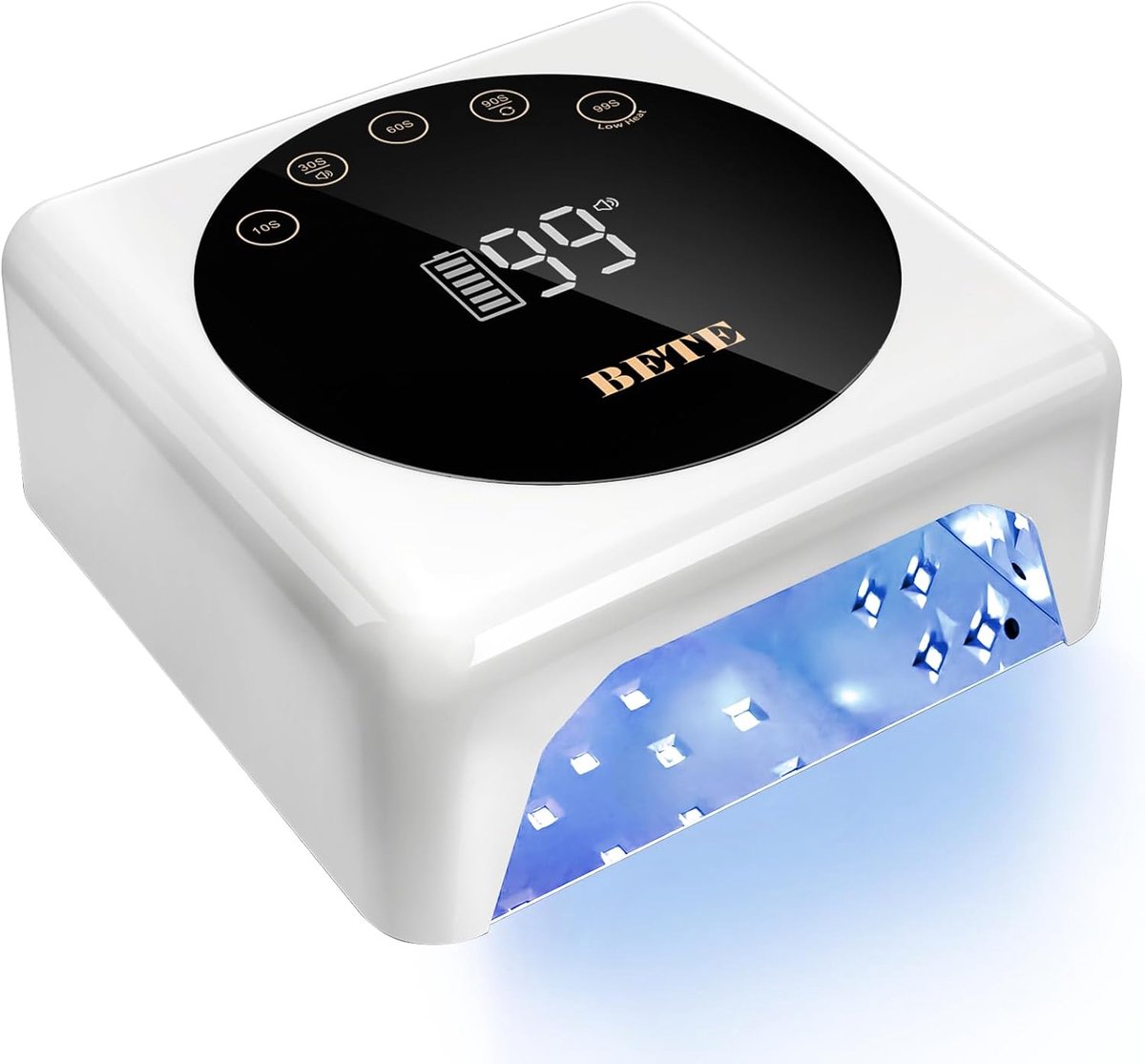 SnelShoppen - Draadloze LED Nageldroger 78W met Infraroodsensor, Oplaadbaar, LCD-Display, Draagbare Nagellamp met 5 Timerinstellingen (Wit) voor Thuis