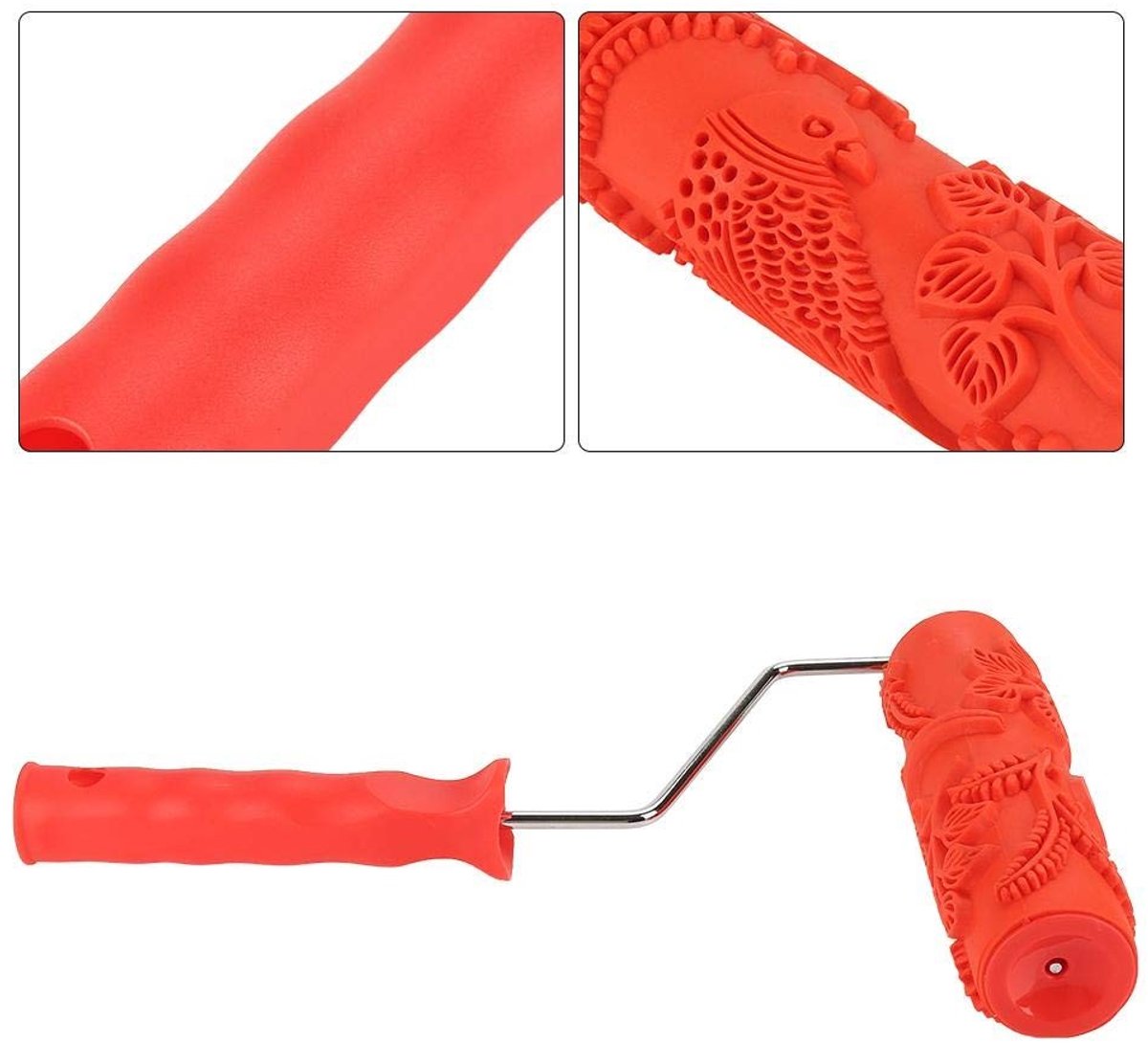 Dailygoods- Verfroller 18 cm - Decoratieve Roller - Rubber - Lichtgewicht - Schilderen - Comfortabele Grip - Duurzaam - Schilderroller