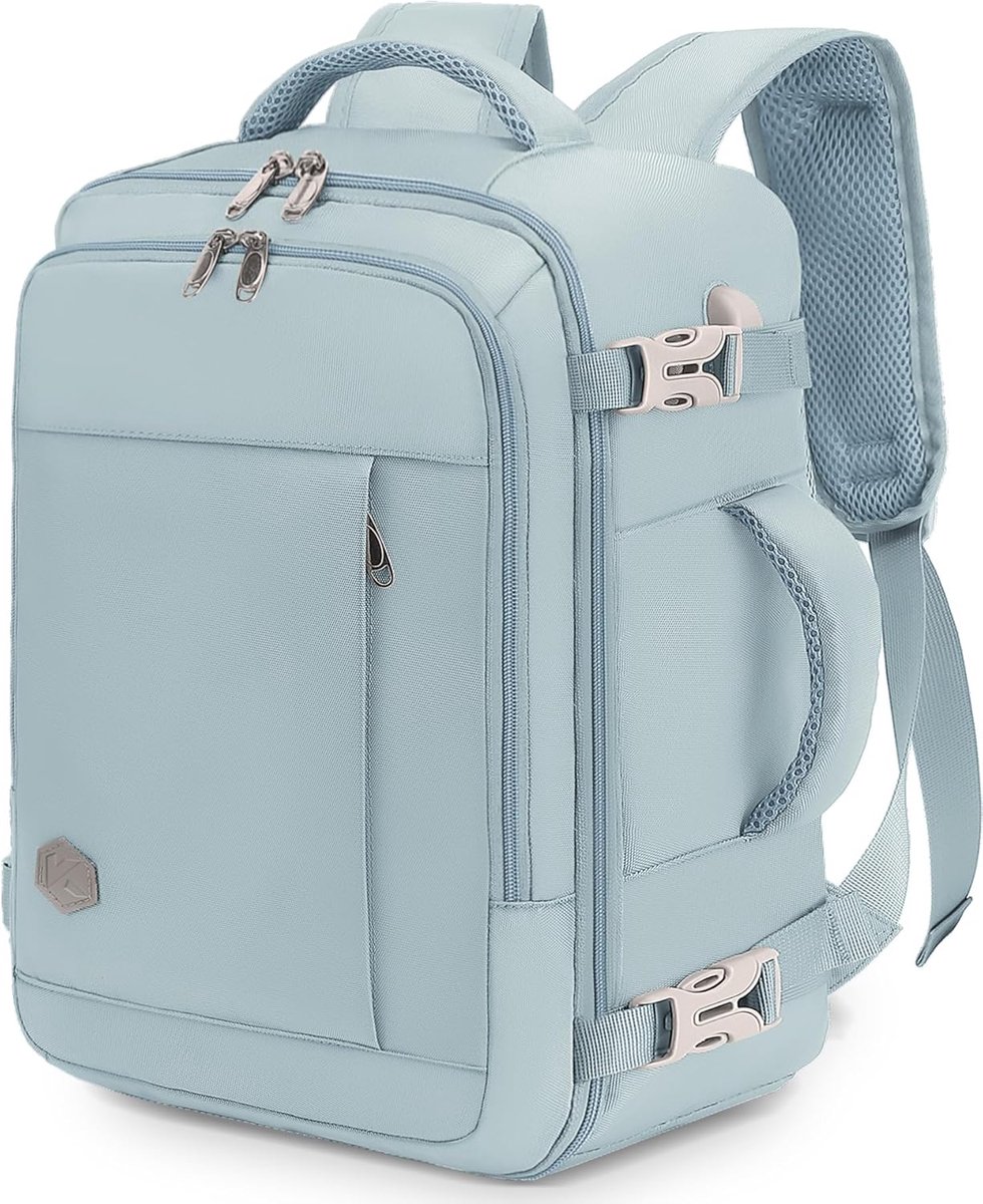 Thijox - Reisrugzak Handbagage Reistas voor Ryanair en Easyjet - Lichtblauw - Laptoprugzak voor Mannen en Vrouwen - 40x20x25cm - 20L - Ideaal voor Vli