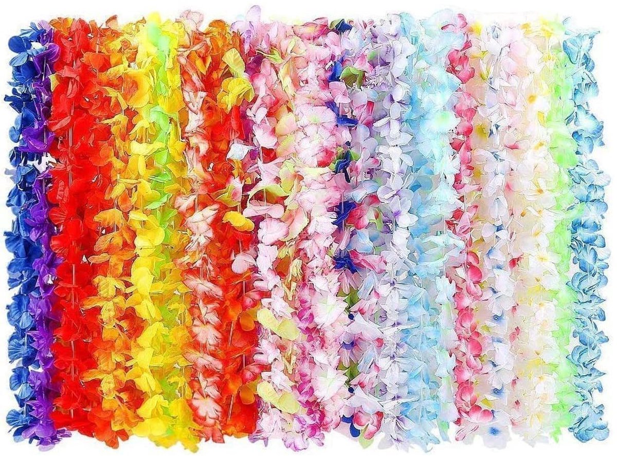 Dailygoods- Bloemenslinger 50 Stuks - Hawaiiaanse Decoratie - Tropische Feestaccessoires - Aloha Lei - Comfortabel en Veilig - Omtrek 93cm - Leis