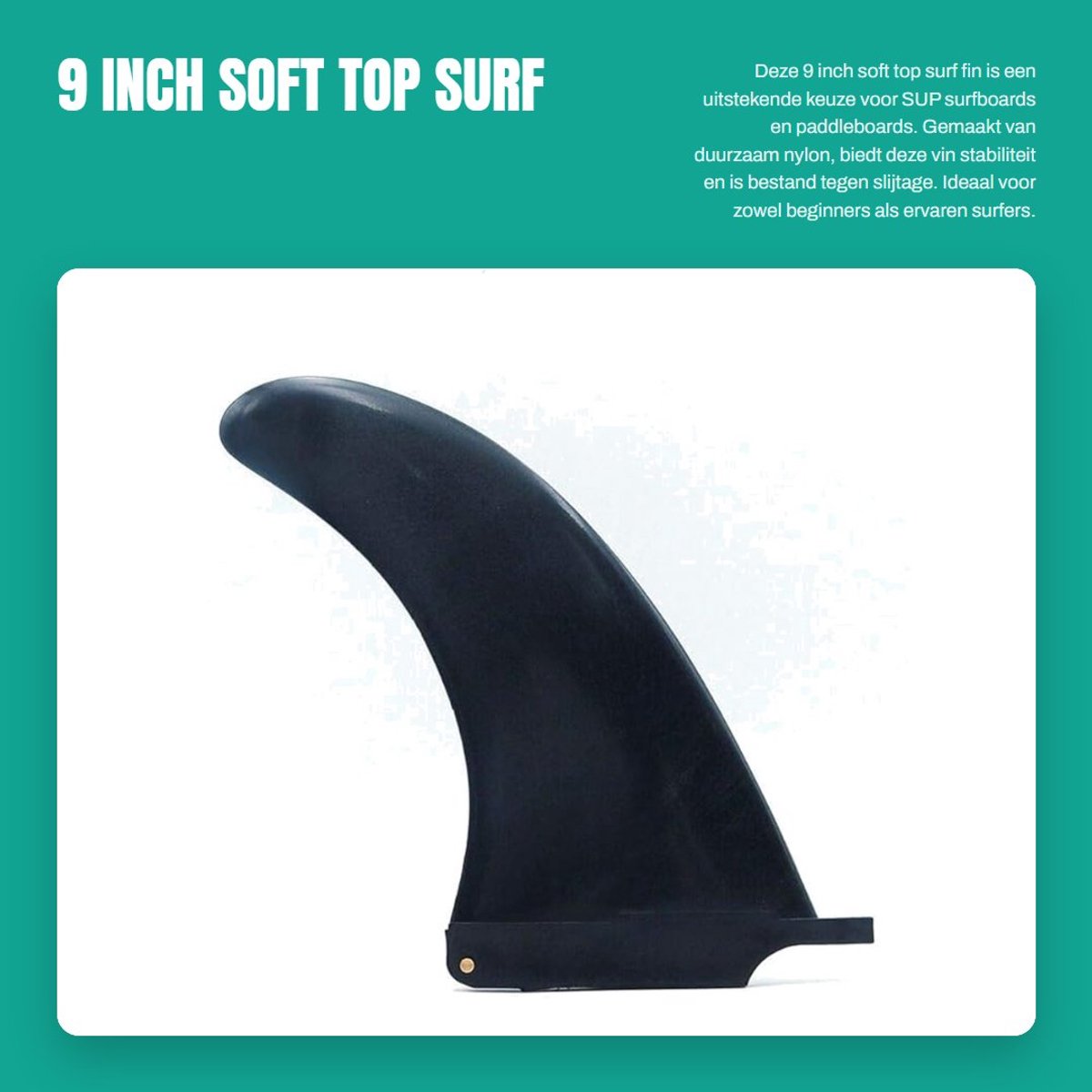 Dailygoods- Surfvin 9" Universele Nylon - Versterkte Vinnen - Paddleboard Accessoires - Duurzaam - Schokbestendig - Lichtgewicht 220g - Surfboardvin