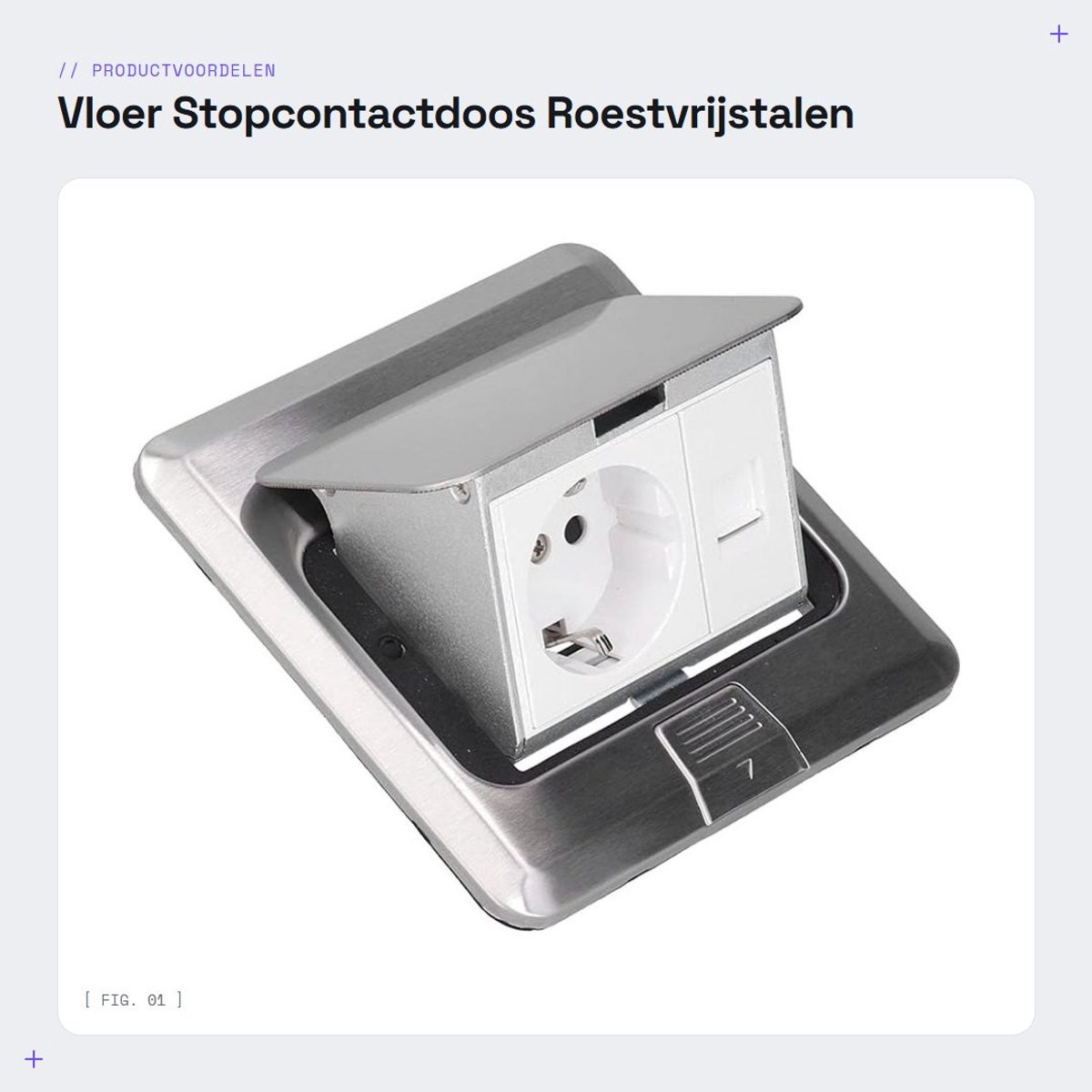 Dailygoods- Stopcontactdoos Dubbel Waterdicht - Ingebouwde Grondstopcontact - Roestvrijstalen Behuizing - AC 250V - Duurzaam - Minimalistisch Ontwerp - Vloercontact