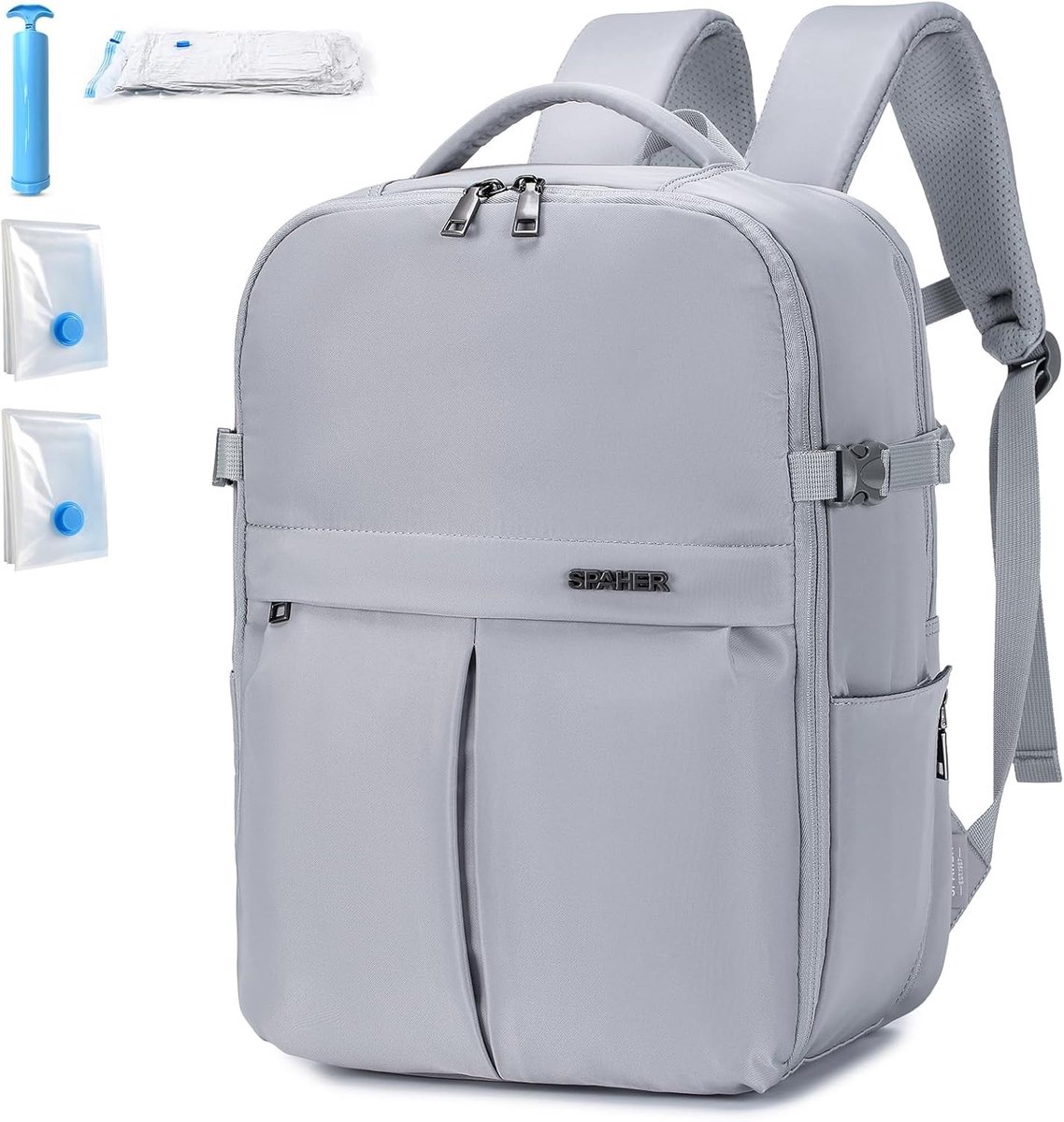 Ruime 30L Reistas voor Vliegtuigcabine met 15,6 Inch Laptopcompartiment, Waterdicht en Antidiefstal, Ideaal voor Reizen en School met Natte Zakken en 180° Openingsontwerp
