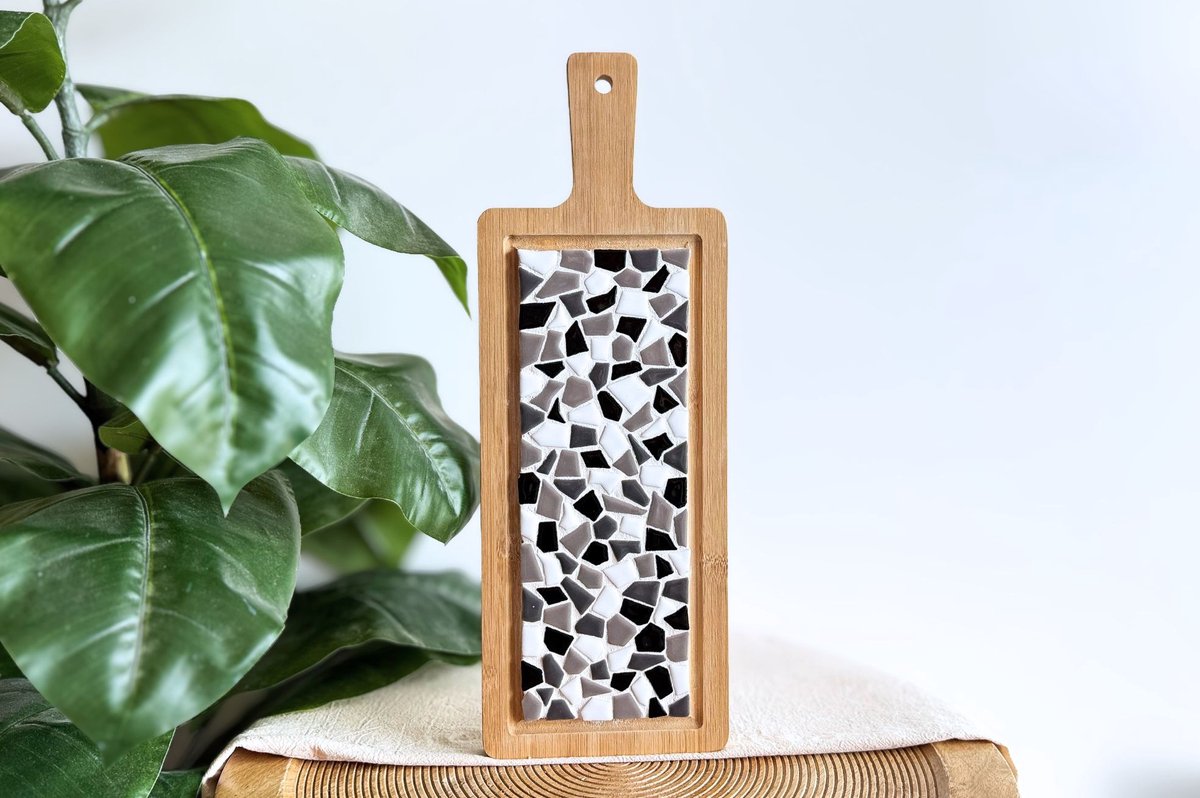 LC DIY Pakket Mozaïek Borrelplank - Zwart Wit