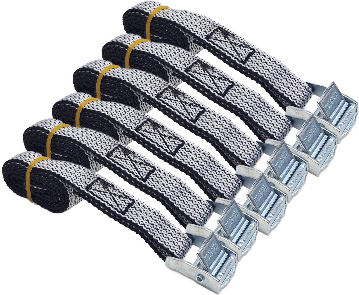 BCF-Products - Spanbanden - 80 cm - 6 stuks - Grijszwart - Spanbandjes - Spanband Fiets - Fietsriempjes - Bindriemen