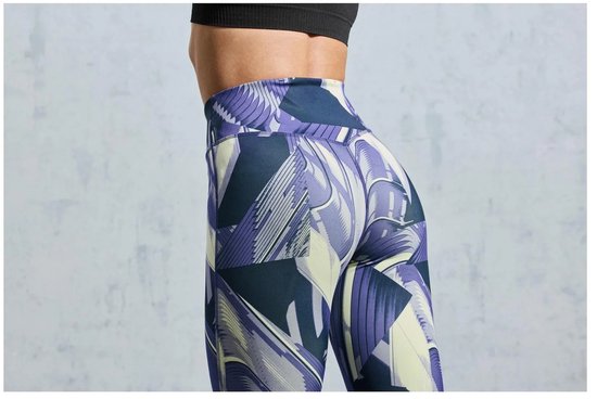 Crivit Dames Sportlegging / Katoen / Gekleurde Print / Maat M 40 /42 van Chibaa — afbeelding 3
