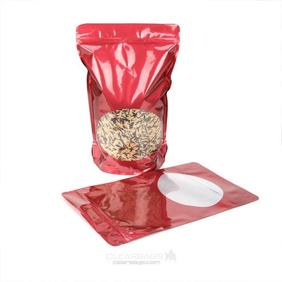 Stazakken Rood met ovaal Venster 23x12x34,5cm | 907 gram (100 stuks)