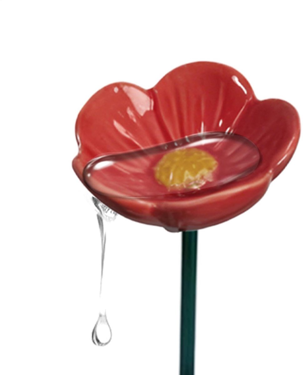 Dailygoods- Drinkbeker Weerbestendig - Tuindrinkbak - Buitendecoratie - Keramisch Bloemenmotief - Perfect voor Tuin - Duurzaam en Elegant