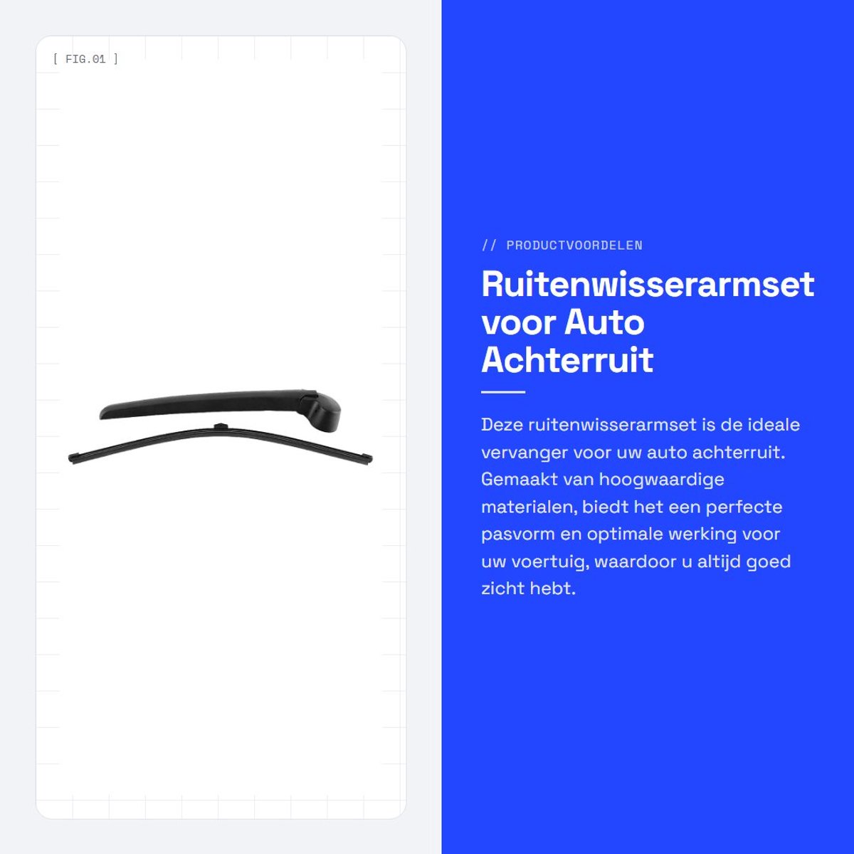 Dailygoods- Ruitenwisserarmset Professioneel - Achterruit Ruitenwisserarm - Wisserblad - Eenvoudig te installeren - Compatibel met B8 2008-2013 - Effectieve vlekkenverwijdering - Ruitenwisser