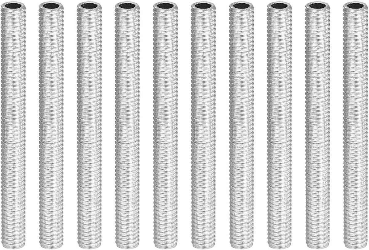10 Stuks Lampenbuis, 6 cm Lengte M6 Draad 1 mm Stap Gegalvaniseerde Holle Buis voor Lampreparatie en Verlichtingstoepassingen