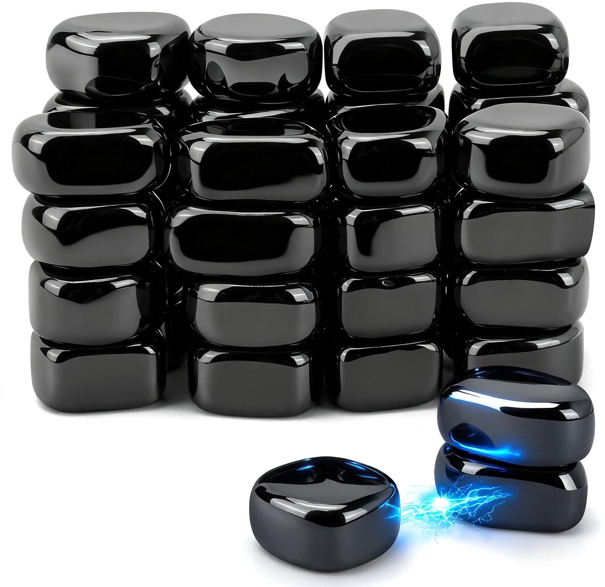 Dailygoods- Magneten 60 Stuks - Onregelmatige Stenen Magneten - Creatief Bouwspeelgoed - Magneten voor Kinderen - Magneten Spel - ASMR Anti-Stress Speelgoed - Magnetische Stenen