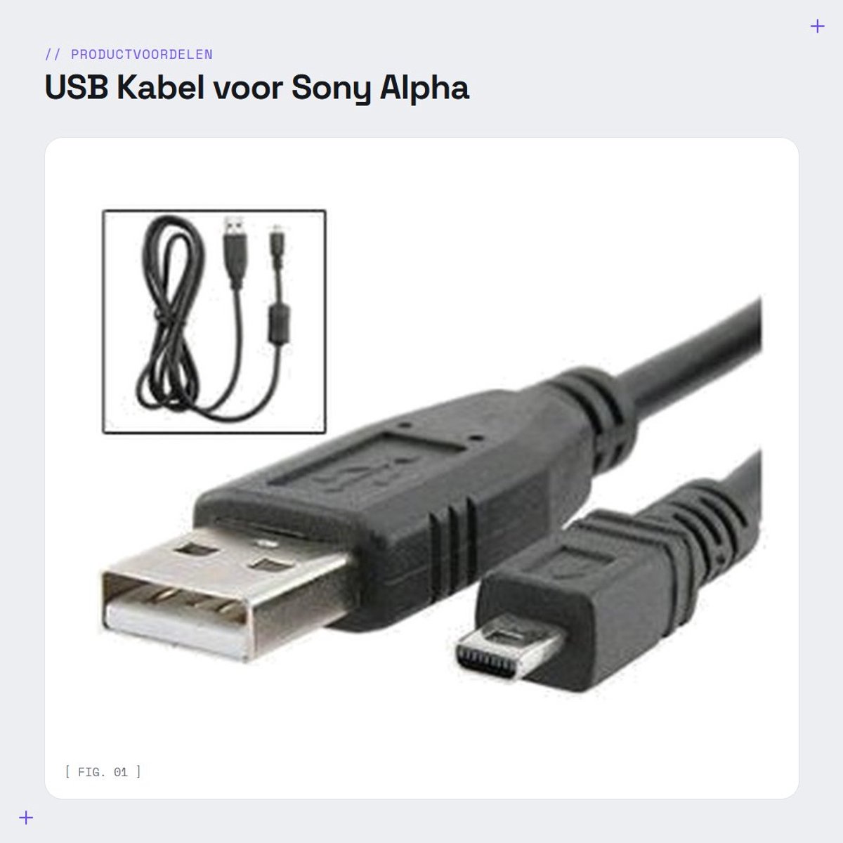 Dailygoods - USB Kabel voor Sony Alpha DSLR Camera's - Data Transfer - 1m - Dragon Trading