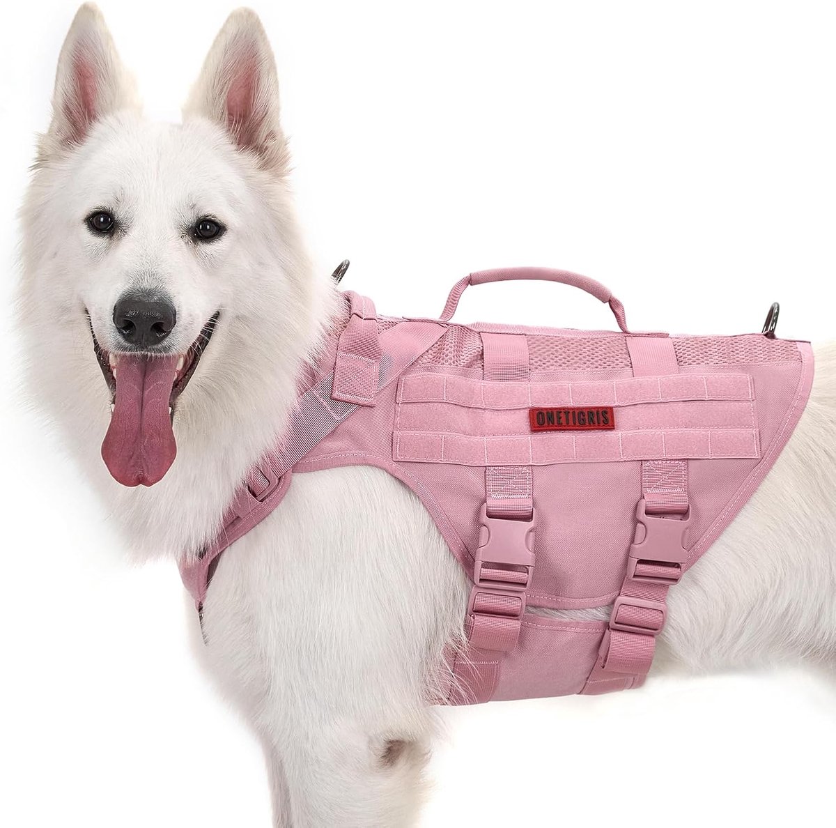 Thijox - OneTigris No-Pull Hondenharnas - Verstelbaar Veiligheidsharnas voor Grote en Middelgrote Honden - Ultra Ademend Air Mesh Hondenvest met 2 Han