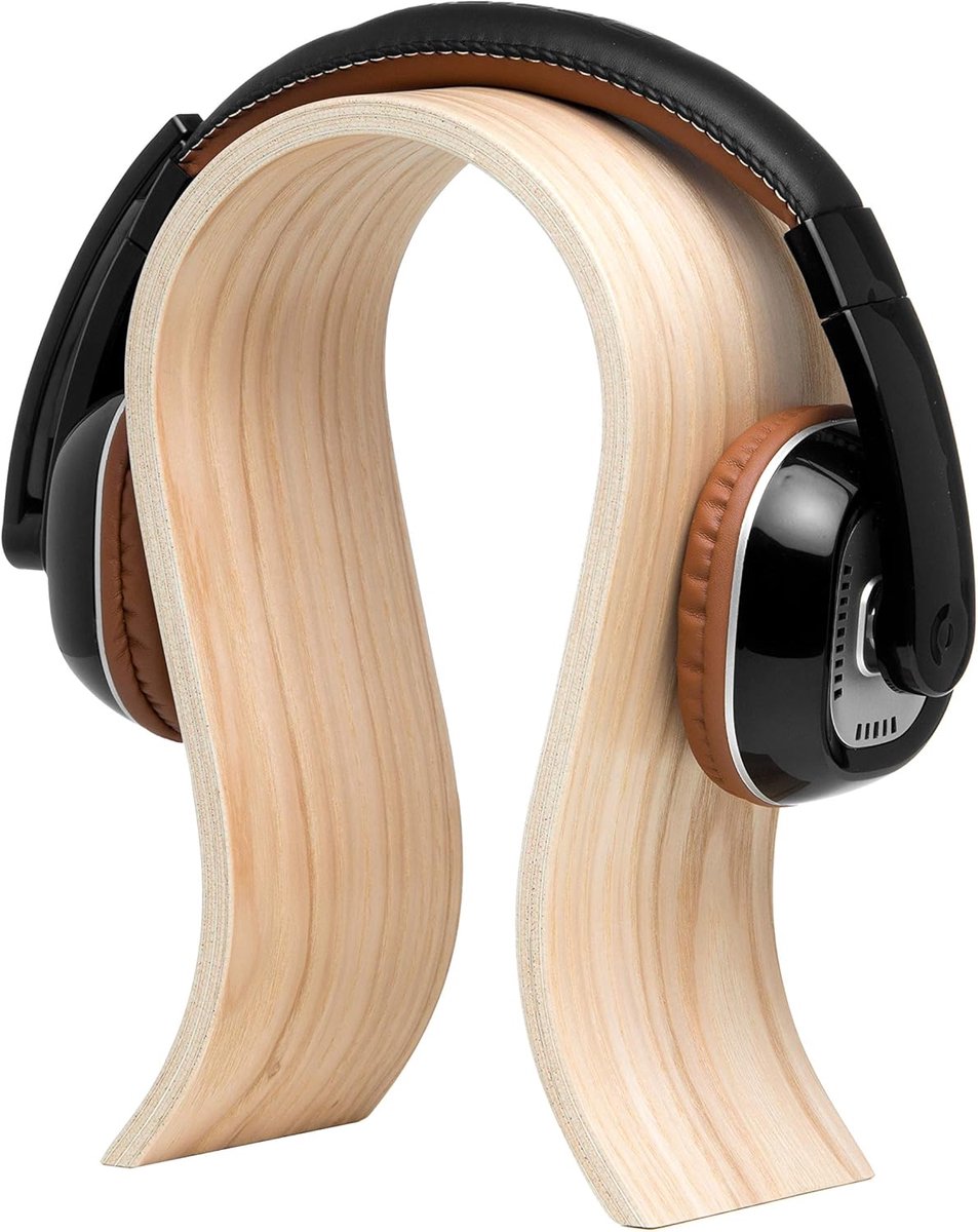 Thijox - Houten Hoofdtelefoonstandaard voor Desk, Minimalistisch Design, Ideale Headsethouder, Geschikt voor Alle Koptelefoons, Perfect Cadeau voor Ec