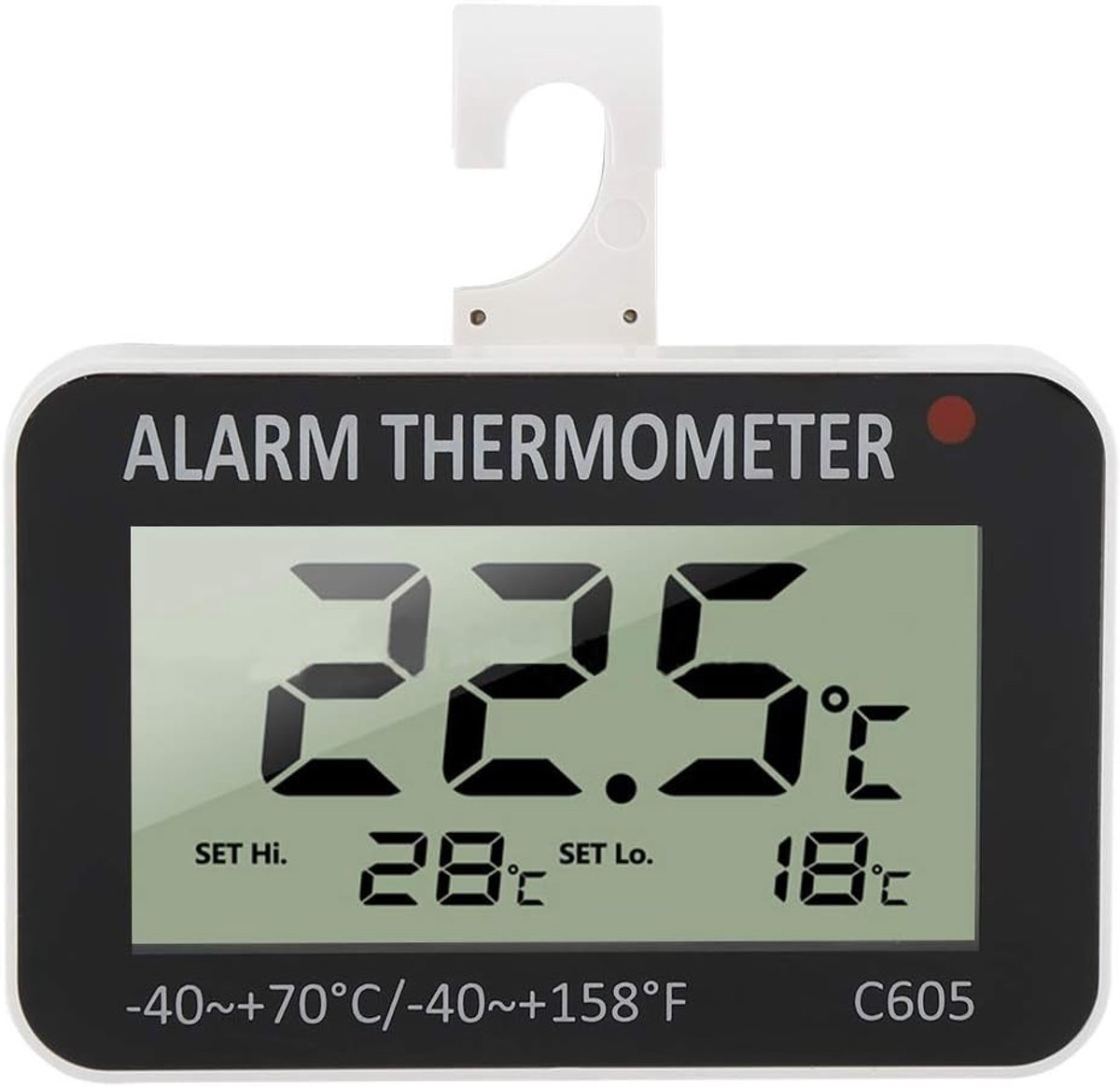 Digitale Koelkastthermometer met LCD Scherm en Alarmfunctie voor Koelkast en Vriezer - Ideaal voor Thuis, Keuken en Restaurants