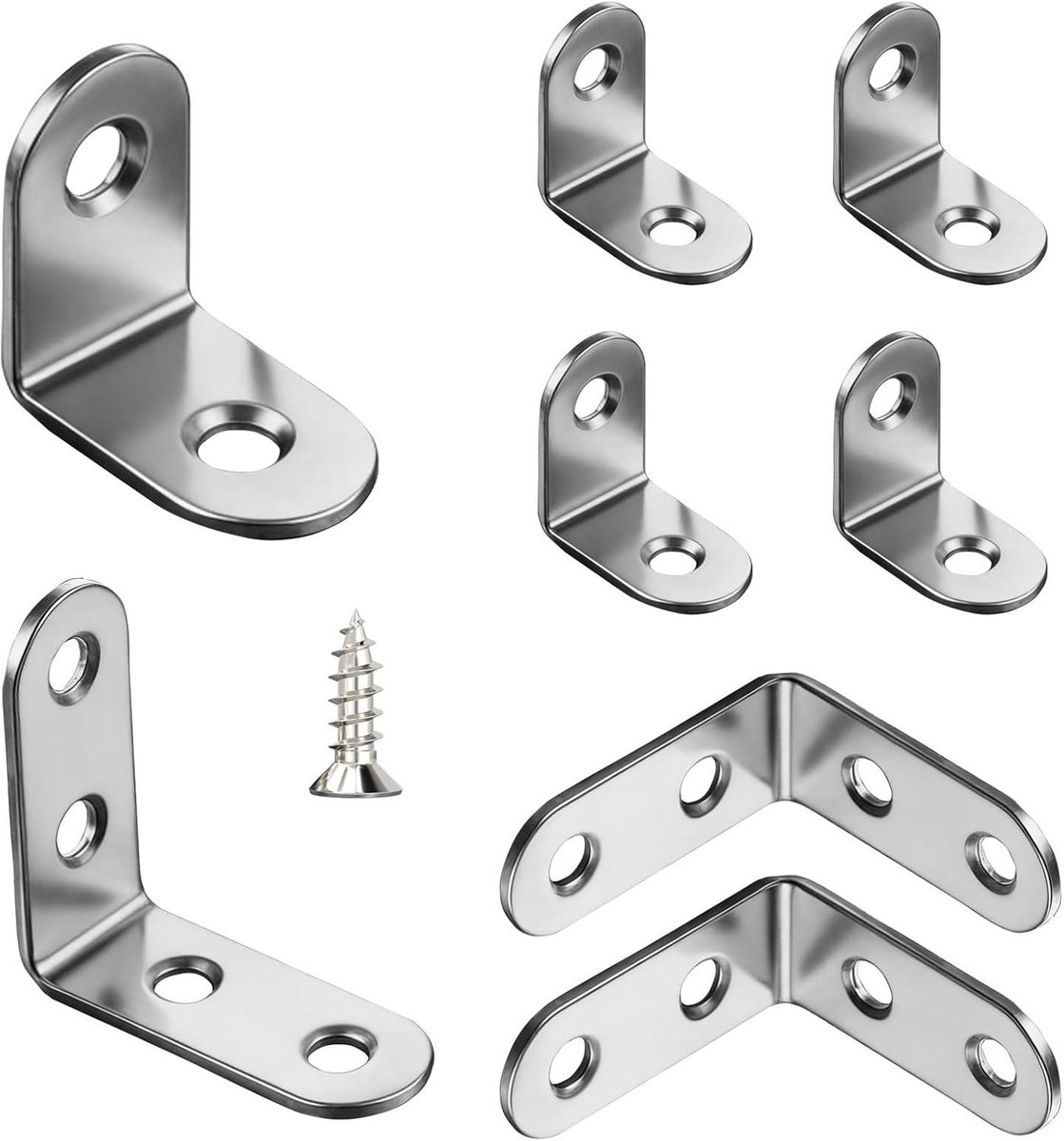 Hoekijzers - Zilver - 30x30x16 mm - Roestvrijstalen Metalen Hoekverbinders - Voor Meubelreparatie en Constructie