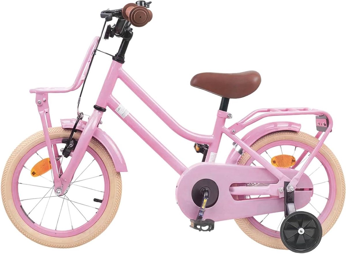 Kinderfiets Loopfiets Peuterfiets Buiten Spelen Stevig Stalen Frame 14 inch Lichtroze