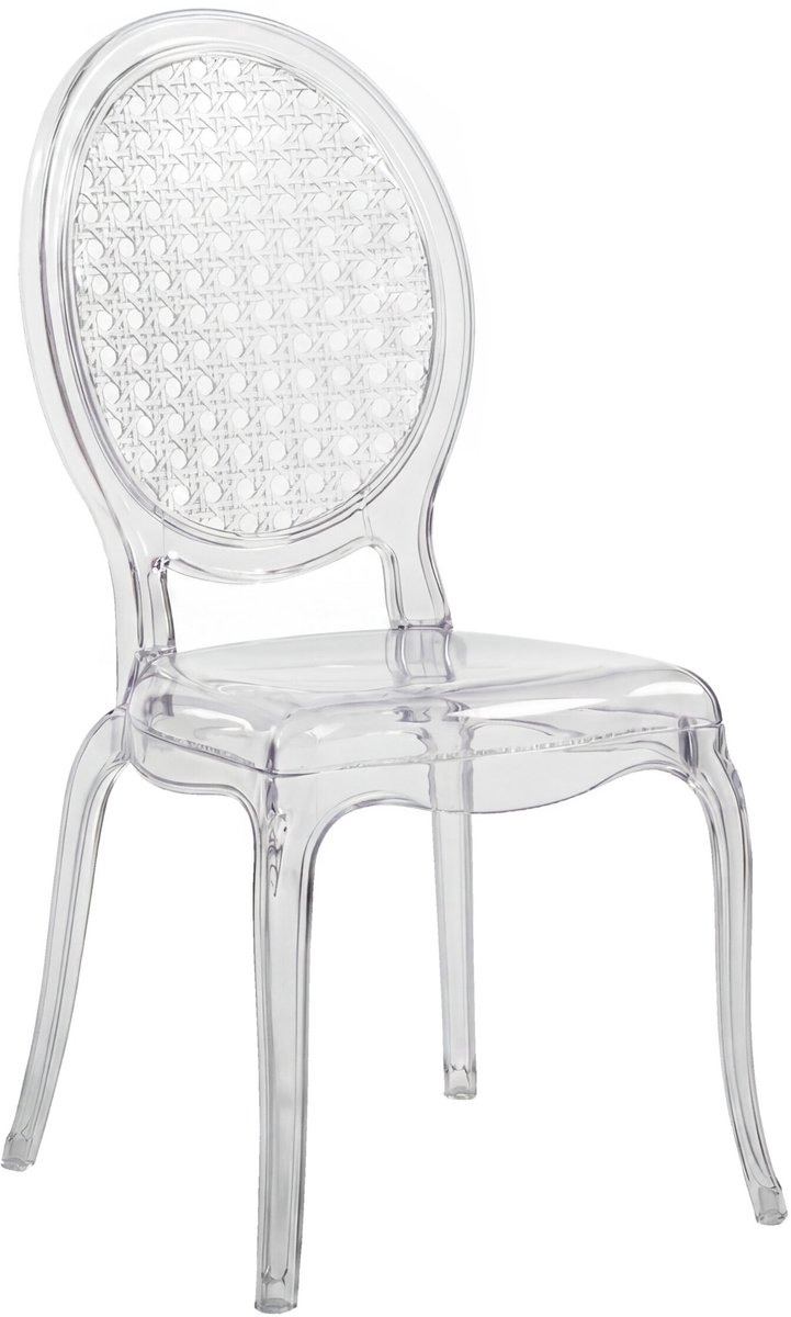 Eetkamerstoel / designstoel Cristalio, transparant polycarbonaat, set van 4, hjh LIVING